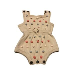 ChubbyBubbyBear Infant PomPom Romper Size 6-12 months